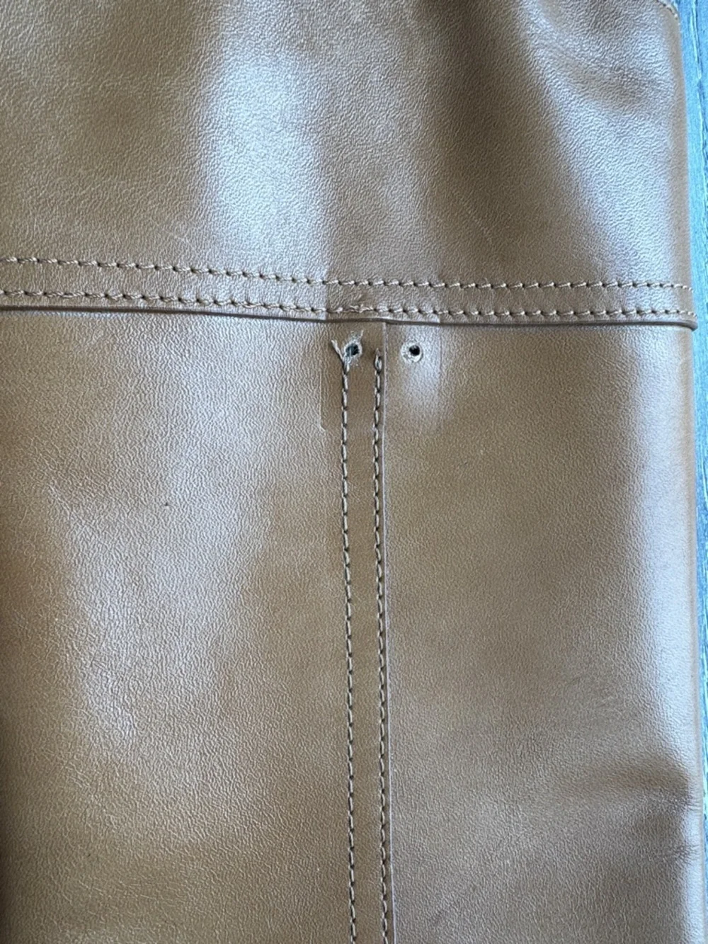 Tory Burch Tan Leather Knee Boots with Gold-Tone Hardware AZ